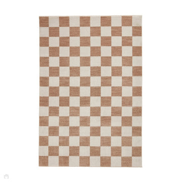 Baltimore 66618 Modern Checkerboard High-Density Smooth Polyester Flat-Pile Beige Rug-Think Rugs-Rug Love - The Most Loved Rug Store